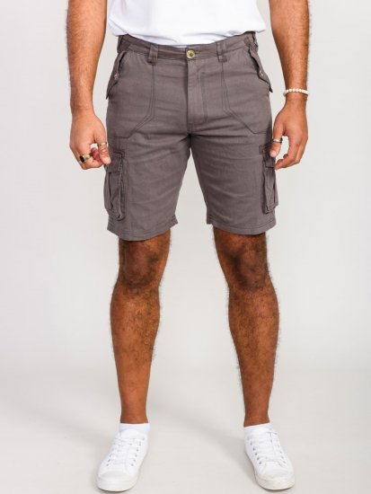 D555 Melton Cotton Cargo Shorts Grey - Shorts - Shorts hommes grande taille