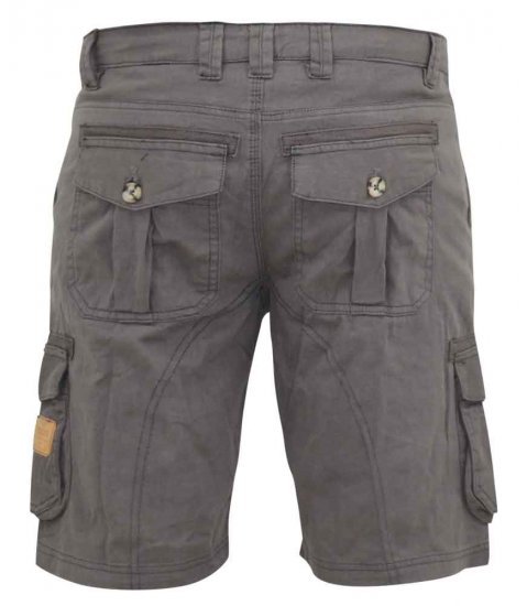 D555 Melton Cotton Cargo Shorts Grey - Shorts - Shorts hommes grande taille