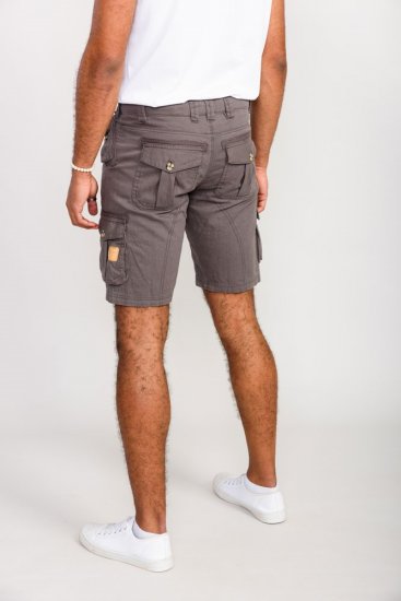 D555 Melton Cotton Cargo Shorts Grey - Shorts - Shorts hommes grande taille