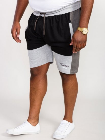 D555 Kirton Couture Elasticated Waistband Shorts Black/Charcoal - Pantalons/shorts de survêtement - Survêtement/jogging grandes tailles