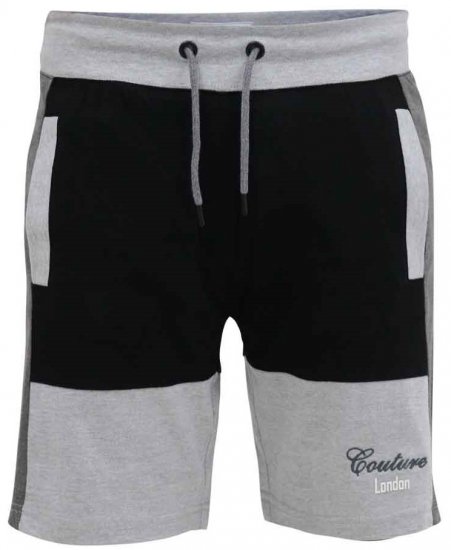 D555 Kirton Couture Elasticated Waistband Shorts Black/Charcoal - Pantalons/shorts de survêtement - Survêtement/jogging grandes tailles