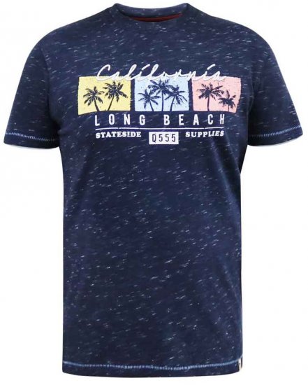 D555 Thorndon California Long Beach Printed T-Shirt - T-shirts - T-shirts Homme Grande Taille