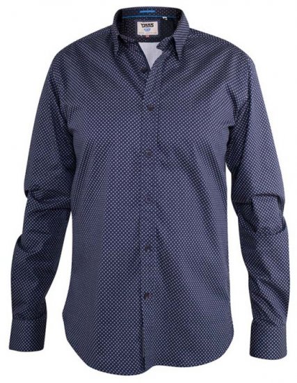 D555 Barker Printed Shirt Navy - Chemises - Chemises Grandes Tailles Hommes