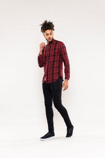 D555 Benalla Check Long Sleeve Button Down Shirt - Chemises - Chemises Grandes Tailles Hommes