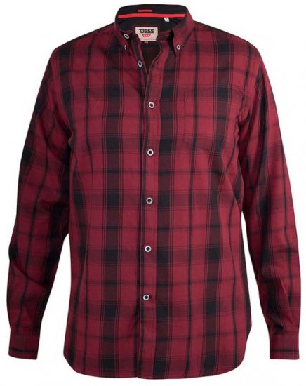 D555 Benalla Check Long Sleeve Button Down Shirt - Chemises - Chemises Grandes Tailles Hommes