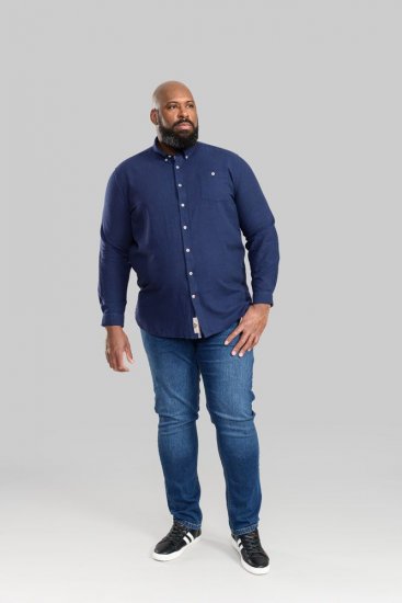 D555 Sennon LS Linen Mix Shirt - Chemises - Chemises Grandes Tailles Hommes
