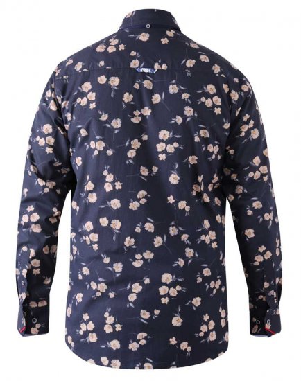 D555 Rooksey Floral Print Shirt Navy - Chemises - Chemises Grandes Tailles Hommes