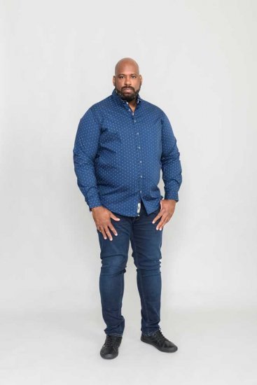 D555 Chilton LS Shirt Navy - Chemises - Chemises Grandes Tailles Hommes