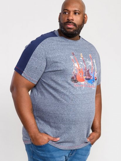 D555 Sharnbrook Electric Legends Guitar Print T-Shirt - T-shirts - T-shirts Homme Grande Taille