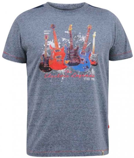 D555 Sharnbrook Electric Legends Guitar Print T-Shirt - T-shirts - T-shirts Homme Grande Taille