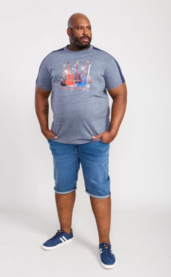 D555 Sharnbrook Electric Legends Guitar Print T-Shirt - T-shirts - T-shirts Homme Grande Taille