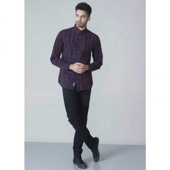 D555 Grady Long Sleeve Check Shirt - Chemises - Chemises Grandes Tailles Hommes