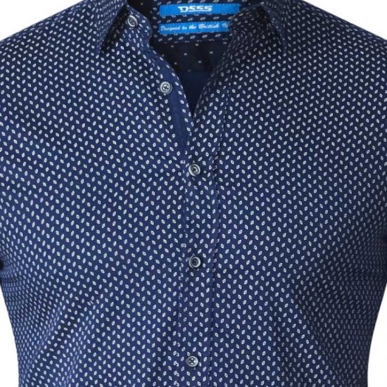 D555 Lavar Long Sleeve Diamond Printed Shirt - Chemises - Chemises Grandes Tailles Hommes