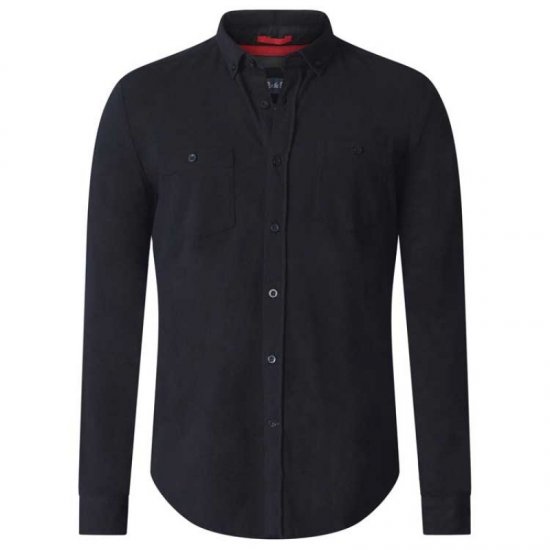 D555 Donnie Long Sleeve Jersey Shirt Black - Chemises - Chemises Grandes Tailles Hommes