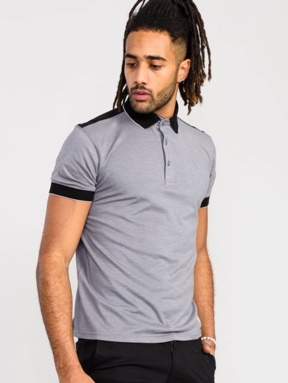 D555 Prinstead Pique Polo Shirt Grey - Polos - Polos homme grande taille