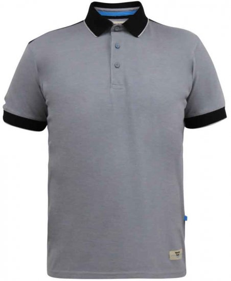 D555 Prinstead Pique Polo Shirt Grey - Polos - Polos homme grande taille