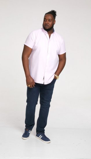 D555 James Short Sleeve Oxford Shirt Pink - Chemises - Chemises Grandes Tailles Hommes