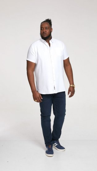 D555 James Short Sleeve Oxford Shirt White - Chemises - Chemises Grandes Tailles Hommes