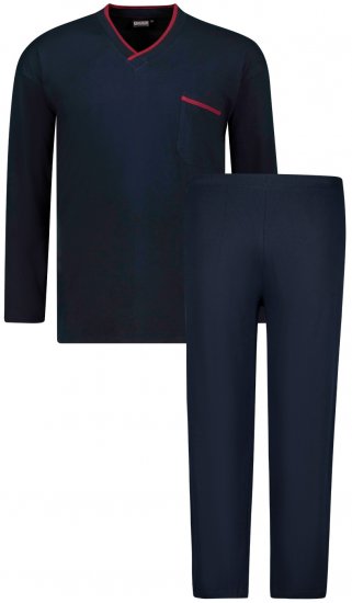 Adamo Beppo Long Sleeve Pyjama Navy - Sous-vêtements & Bain - Sous-vêtements Grande Taille