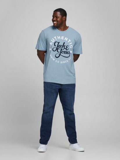Jack & Jones JJMOON T-shirt Faded Denim - T-shirts - T-shirts Homme Grande Taille