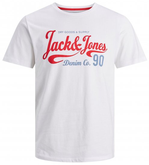 Jack & Jones JJMOON T-shirt White - T-shirts - T-shirts Homme Grande Taille