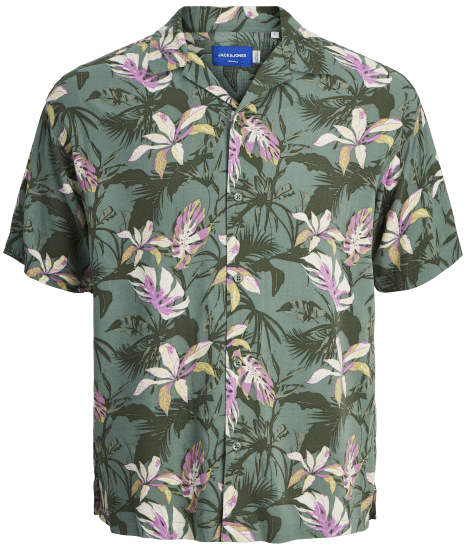 Jack & Jones JORLUKE TAMPA AOP Shirt Laurel Wreath - Chemises - Chemises Grandes Tailles Hommes