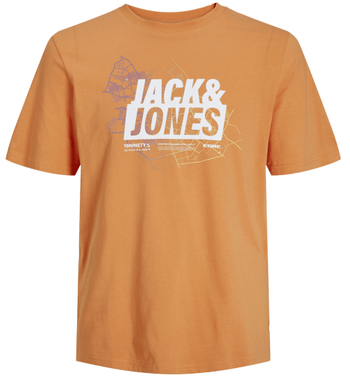 Jack & Jones JCOMAP LOGO T-Shirt Tangerine - T-shirts - T-shirts Homme Grande Taille