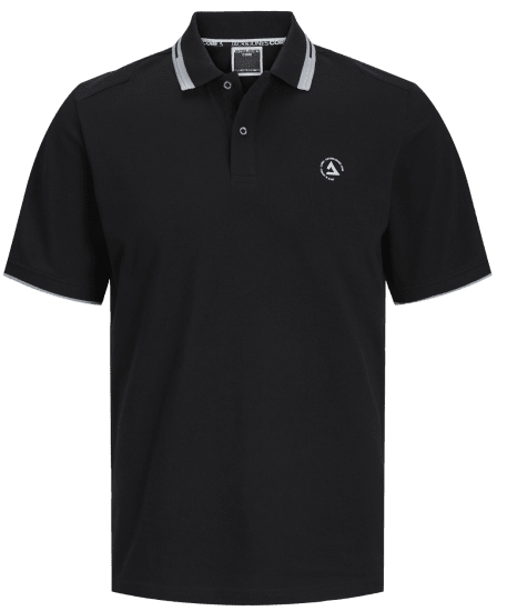 Jack & Jones JCOHASS LOGO Polo Black - Polos - Polos homme grande taille