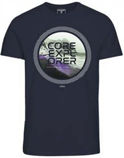 Jack & Jones JCOLOGO PRINT T-Shirt Navy Blazer - T-shirts - T-shirts Homme Grande Taille