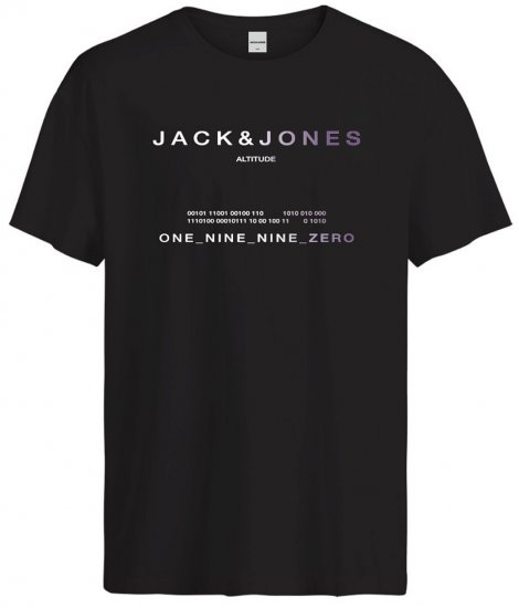 Jack & Jones JCORIOT T-Shirt Black - T-shirts - T-shirts Homme Grande Taille