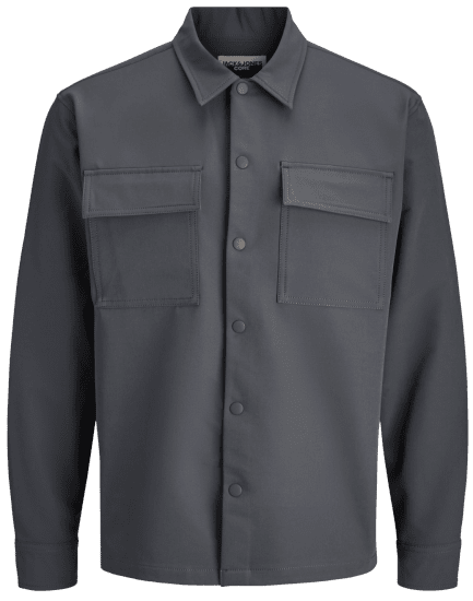 Jack & Jones Point Commute Long Sleeve Shirt Black Oyster - Chemises - Chemises Grandes Tailles Hommes