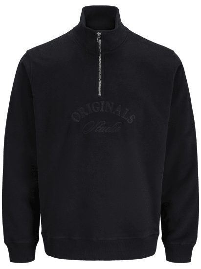 Jack & Jones Bleecker Branding High Neck Sweatshirt Black - Sweatshirts & hoodies - Sweatshirts/Hoodies grande taille homme