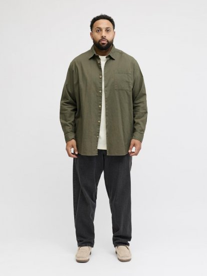 Jack & Jones Tristan Overshirt kaki - Chemises - Chemises Grandes Tailles Hommes