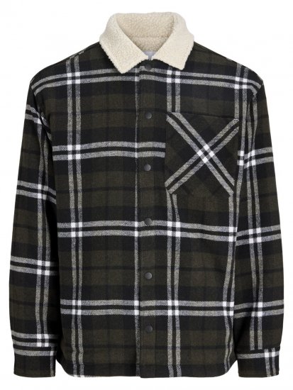 Jack & Jones Zac Teddy Surchemise Vert - Vestes - Vestes Homme Grandes Tailles
