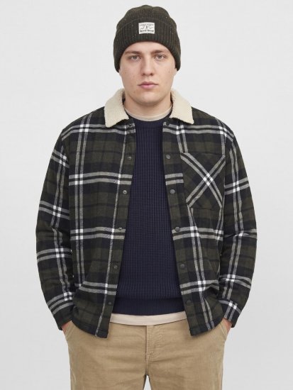 Jack & Jones Zac Teddy Surchemise Vert - Vestes - Vestes Homme Grandes Tailles