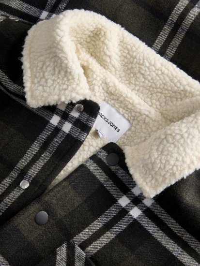 Jack & Jones Zac Teddy Surchemise Vert - Vestes - Vestes Homme Grandes Tailles