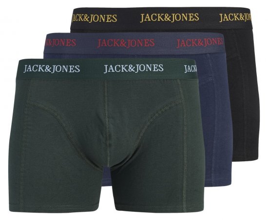Jack & Jones Blaze Solid Boxers lot de 3 Noir/Bleu marine/Vert - Boxers - Caleçons grande taille