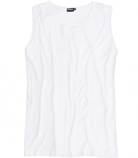 Adamo Rod Comfort Fit Tank Top White - T-shirts - T-shirts Homme Grande Taille