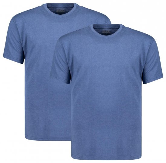 Adamo 129420 T-shirt lot de 2 Bleu denim - T-shirts - T-shirts Homme Grande Taille