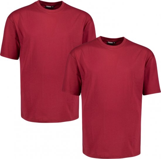 Adamo Marlon Comfort fit 2-pack T-shirt Blackberry - T-shirts - T-shirts Homme Grande Taille
