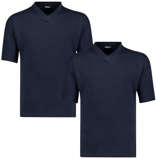 Adamo Maverick Comfort fit 2-pack V-neck T-shirt Navy - T-shirts - T-shirts Homme Grande Taille