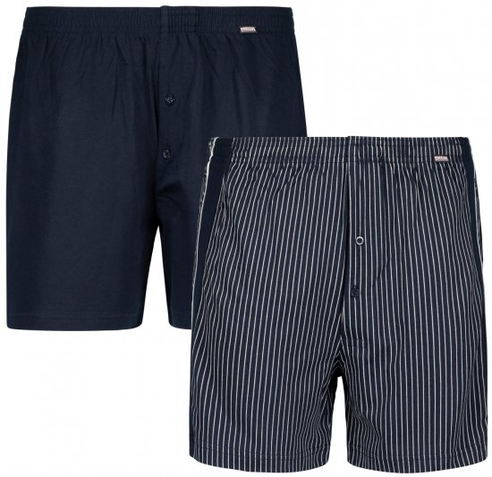 Adamo David Boxershorts 2-pack Navy - Sous-vêtements & Bain - Sous-vêtements Grande Taille