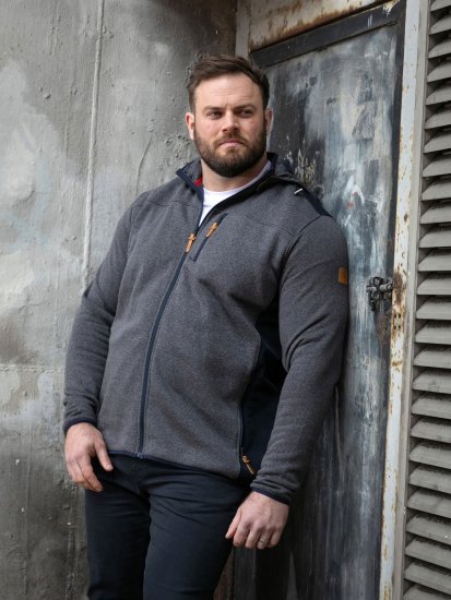 D555 Conrad Detachable Hood Bonded Fleece Zip Through Hoody TALL Bleu marine - TALL sweatshirts - Sweats et hoodies TALL