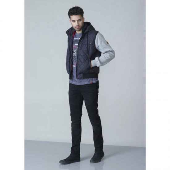 D555 Willie Hooded Quilted Jacket with Fleece sleeves - Vestes - Vestes Homme Grandes Tailles