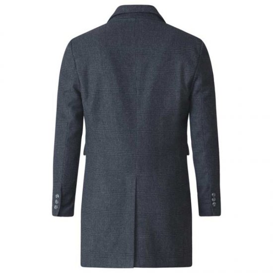 D555 Terry Checked Overcoat Charcoal - Vestes - Vestes Homme Grandes Tailles