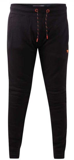 D555 Buckingham Cuffed Jogger With Side Pockets Black Tall Sizes - VÊTEMENTS HOMME MT-6XLT - Vêtements Tall Homme
