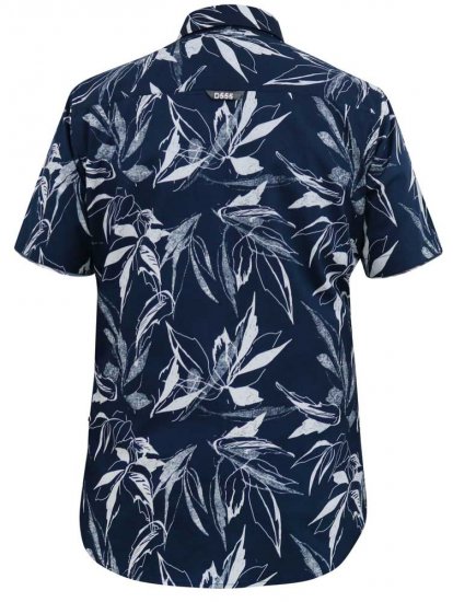 D555 FINLEY Hawaiian AO Print Shirt Navy - Chemises - Chemises Grandes Tailles Hommes