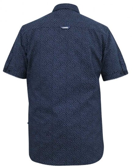 D555 BRODY S/S Micro AO Print Shirt Navy - Chemises - Chemises Grandes Tailles Hommes