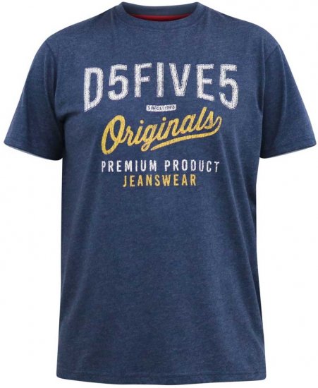 D555 ALFRED 2-Pack Brand Carrier Printed Crew Neck T-Shirts - T-shirts - T-shirts Homme Grande Taille