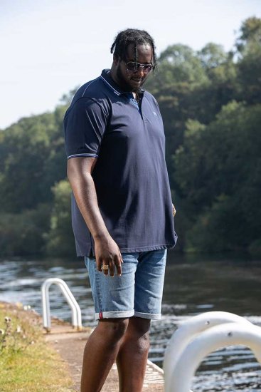 D555 SALFORD 1 Pique Polo Navy - Polos - Polos homme grande taille